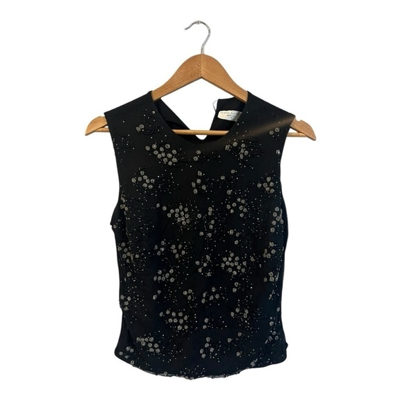 Flora Nikrooz Black Embellished Top Beaded Lace Tank Medium Evening Formal - Picture 2 of 7